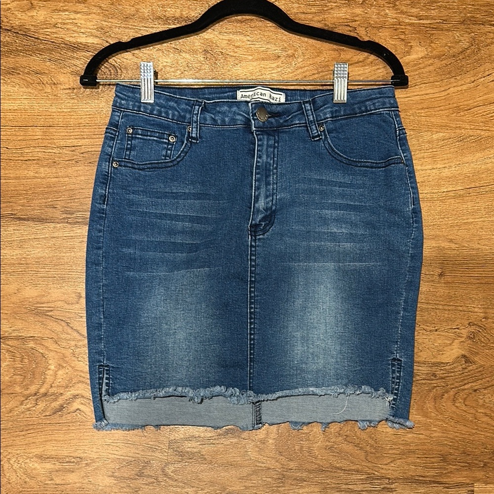 Angel Kiss Blue Pencil Skirt Knee-length Casual